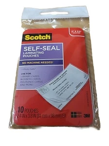 NEU Scotch selbstversiegelnde Laminierbeutel Visitenkarte 2"" x 3,5"" 10er-Pack LS851-1O - Bild 1 von 5