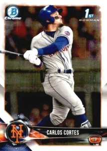 2018 BOWMAN DRAFT CHROME 1ST BASE CARD CARLOS CORTES #BDC-60 METS - Bild 1 von 2