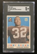 2015 Topps 60th Anniversary Buyback 1959 Jim Brown #10 Browns GOLD Pop 1/1 SGC 5