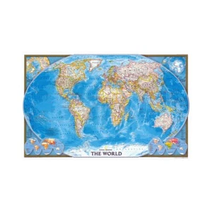 Weltkarte große Details Poster Leinwandbild Wanddeko 36x24 Wohnzimmer - Bild 1 von 5