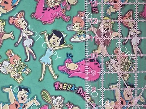 Custom 100% Cotton Woven Fabric Cartoon Flintstones 1/4 Yard 9x56 - Picture 1 of 2