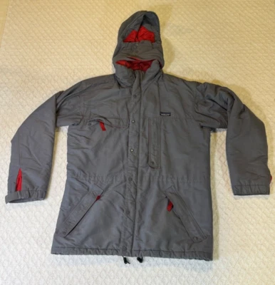 VTG Patagonia Insulated Hooded Parka Jacket Men's Gray Coat 90s Size Medium - Image 1 of 4