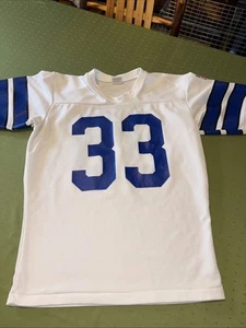 Maglia vintage anni 80 Rawlings Dallas Cowboys NFL Tony Dorsett #33 taglia Med bianca - Foto 1 di 8
