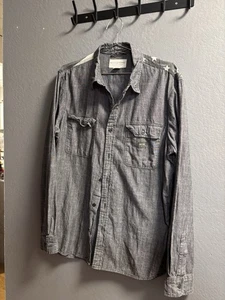 Denim Supply Ralph Lauren Herrenhemd amerikanische Flagge schwarz Denim Knopfleiste Größe L - Bild 1 von 4