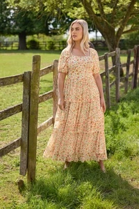 Yours Curve Women's Plus Size Floral Tiered Maxi Dress - Picture 1 of 15