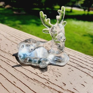 Biedermann Klarglas liegender Hirsch Bock Kerzenhalter Figur 4" - Bild 1 von 9