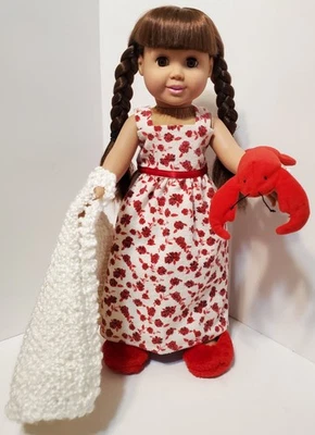 NUEVO~Langosta 4 Piezas Rojo Maxi Juego de Dormir-18" Muñeca American Girl-Camisón Zapatilla Foto 1 de 3