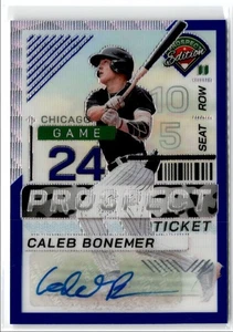 2024 PANINI PROSPECT TICKET SIGNATURES HOLO BLUE WAVE CALEB BONEMER AUTO 44/75 - Picture 1 of 2