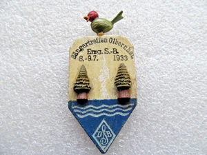 WHW Holz Abzeichen - Sängertreffen Erzgebirgischen Sängerbundes Olbernhau 1933 - Bild 1 von 2