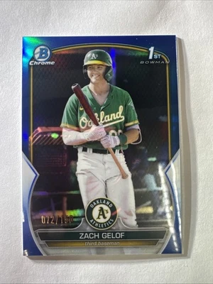 2023 Bowman - Chrome Prospects Zack Gelof #BCP-1 Blue Refractor /150 (RC) - Image 1 of 3