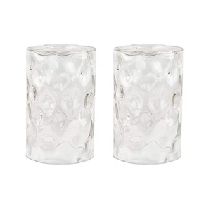 2 Pack Clear Water Ripple Glass Shade, Cylinder Light Fixture Globe or Cover ... - Picture 1 of 7
