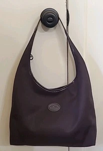 Longchamp Le Pliage Nylon Hobo Shoulder Bag Brown Leather NEW - Picture 1 of 12