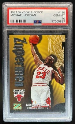 1997-98 Skybox Z-Force Michael Jordan Zupermen #190 Bulls PSA 10 - Image 1 of 2
