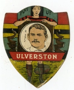 (Gd5477) J. Baines Rugby Football shield card, Ulverston, Billy Hall c1892 - Picture 1 of 4