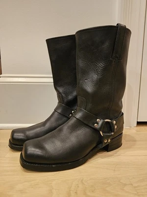 Frye Harness Boots Mens Size 13 Black Leather Motorcycle Square Toe Made in USA - Image 1 of 4