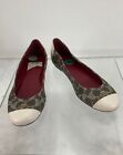 Coach Chelsea Brown/off-white Signature Faux Leather & Leather Cap Toe Flats 8