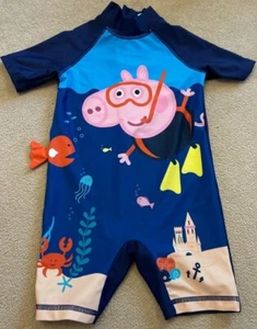 Next George Pig From Peppa Pig 1 Piece Swimsuit 18-24 Months Used Free UK Del 📮 - Picture 1 of 2