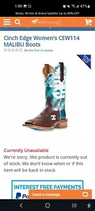 cinch edge malibu boots sz 5 1/2 B, bright blue floral motif tooled leather rare - Picture 1 of 8