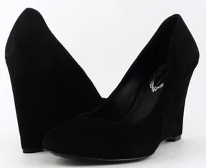 $264 ELIE TAHARI ANABELLA Black Designer Wear to WORK Wedges EUR 37 - Picture 1 of 4