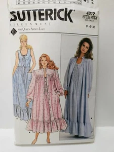 Butterick 4312 Gr. P-M Morgenmantel & Nachthemd ungeschnitten 1986 - Bild 1 von 2