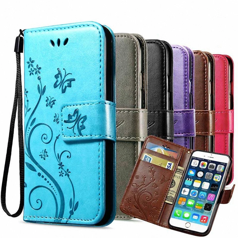 Handy Tasche für Samsung Galaxy Schutz Hülle Blumen Flip Cover Mobile Case Etui - Bild 1 von 1