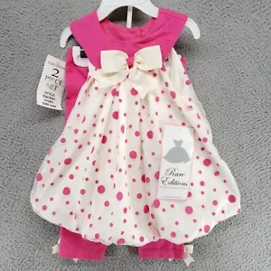 Rare Editions Girls 2-Piece Knit Tunic Polkadot Print Pink Leggings Set 24M - Picture 1 of 13