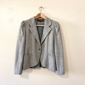 Vintage 1970s gray blazer wool blend jacket ladies size 11/12 retro 70s