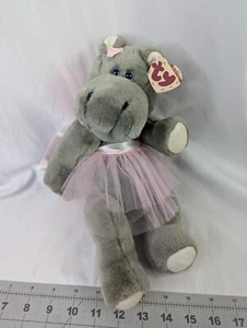 Ty Attic Treasures Grace Hippo Plush 12 Inch 1993 Stuffed Animal Toy - Picture 1 of 8