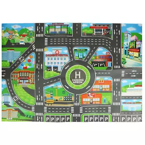 Kids Car Road Rugs City Map Play mat English Version Bedroom Rug - Picture 1 of 7