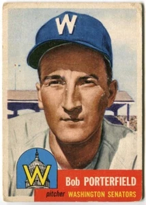 1953 Topps #108 Bob Porterfield Washington Senators - Black Biography - Picture 1 of 2