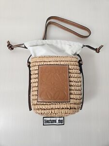 LOEWE Novelty Basket Shoulder Bag Mini Purse Summer Brown Leather Beige Limited