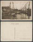 Egypt Old Postcard Alexandria Mahmoudieh Canal Scene Boats in Harbour Alexandrie