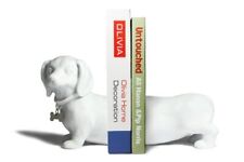 . Decorative Dachshund Bookend Set in White Great Gift for The Dog Fan Home o...
