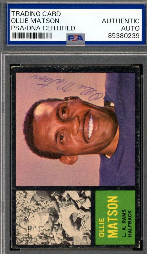 Ollie Matson PSA DNA Vintage Signed 1962 Topps Autograph - Image 1 of 1