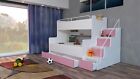 MODERN BEDROOM KIDS YOUTH BOY OR GIRL DOUBLE TRIPLE BUNK BED STORAGE MATTRESSES