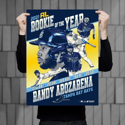Phenom Gallery Tampa Bay Rays Randy Arozarena 18" x 24" Serigraph Print (Printer Cover
