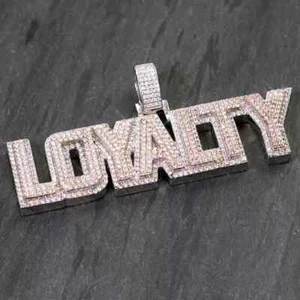3.00Ct Round Cut Real Moissanite Any Customize Pendant 14K White Gold Plated - Picture 1 of 9