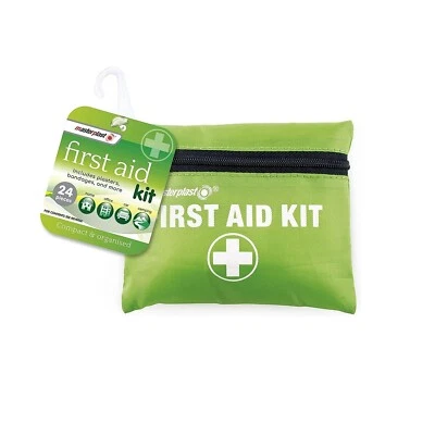 First Aid Kit Medical Pouch Includes Plasters Bandages & More 24 Pcs-Masterplast