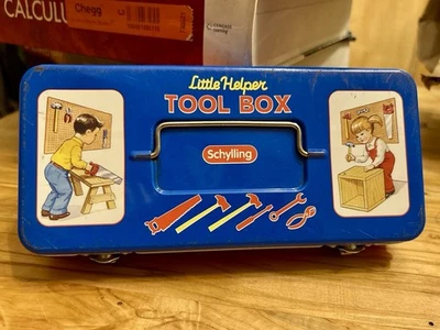 Caja de herramientas Schylling Little Helper de colección juego de juguetes de hojalata con herramientas - completo Foto 1 de 4