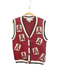 Vintage Collegiate Collection Alabama Sweater Vest Knit Medium Crimson Tide Ball - Picture 1 of 5