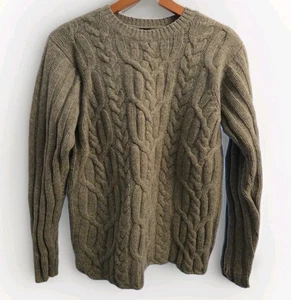 Vintage Gap Lammwolle Zopfmuster Pullover passt Größe Sm. Grau Beige * Defekt See - Bild 1 von 11