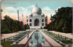 Postal 1912 TAJ MAHAL, Agra India vista frontal *daños en la corona - BOMBAY Cancelar - Imagen 1 de 2