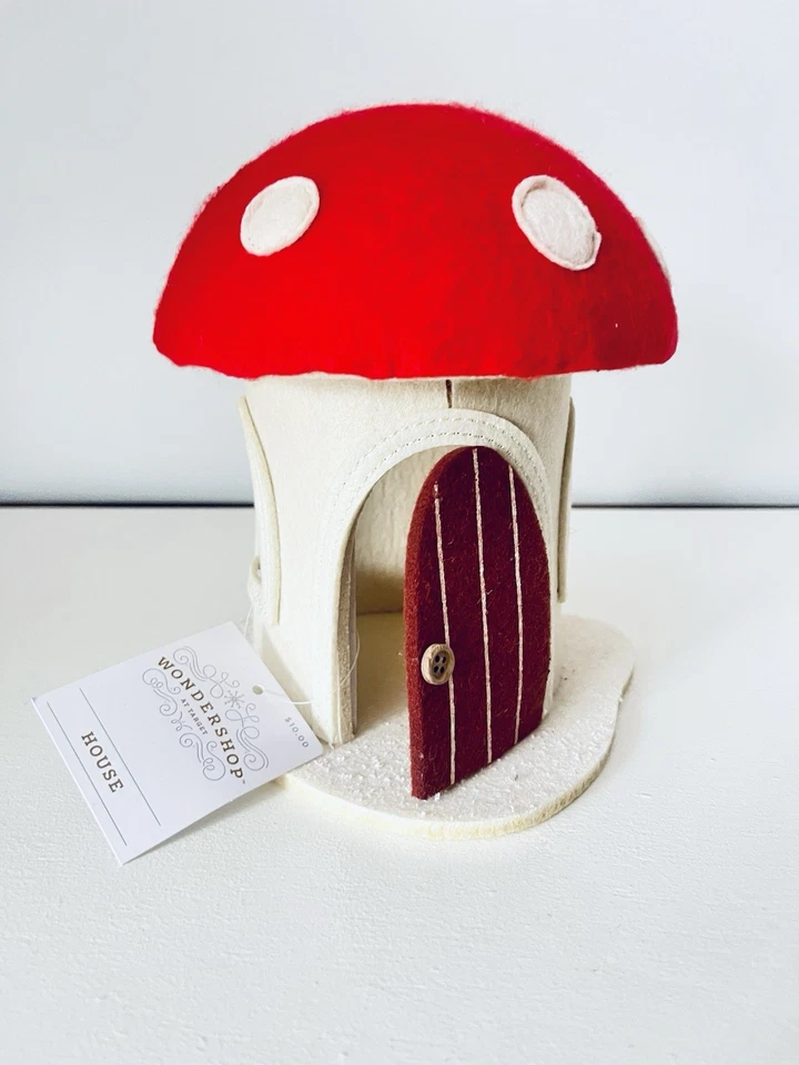 Target Wondershop 2024 Xmas Fabric Mushroom House 8" .5" Fairy Cottage Twee
