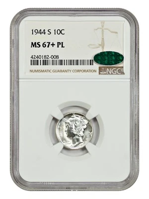 1944-S 10C NGC/CAC MS67+PL - Mercury Dime - Image 1 of 4
