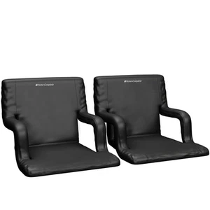 Stadium Seat 2-Pack - Bleacher Cushion Set with Padded Back Support, Armrests... - Picture 1 of 7