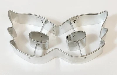 Máscara de Mardi Gras plateada 4" cortador de galletas de acero R&M Foto 1 de 4