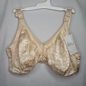 BALI Bra Wirefree Size 42D Beige Nude Adjustable Strap DFB372 New with Tags - Picture 1 of 4