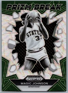 2024 Prizm Draft Picks #11 Magic Johnson Prizm Break Green Wave #/99 MSU - Picture 1 of 2