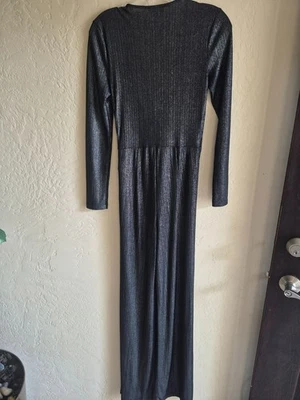 Mameluco Bebe metálico negro manga larga cuello en V XS Foto 1 de 4