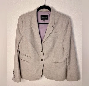 Blazer de lana Banana Republic tweed para mujer 14 gris pequeño con dos botones delanteros - Imagen 1 de 7